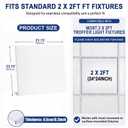 Pushglossy 4 Pack 23.75"x23.75"x0.2" Fluorescent Light Covers, Milky White