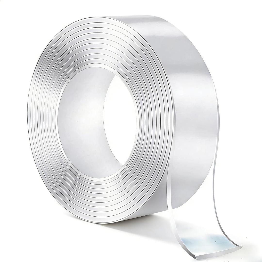 Heavy Duty Double Sided Nano Tape, 1.18 x 160 Inch Removable Washable Mounting Tape, Traceless Clear Strips for Picture Hanging, Home Storage