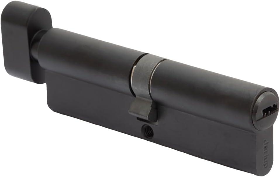 100mm (45/10/45) Oil Rubbed Bronze (Black Color) Euro Profile Lock Cylinder with 5 Keys (dimple), Single Open Copper Lock Cylinder, Anti-Rust Corrosion Resistant