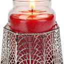 3 Wick Candle Holder, Shell Design Candle Jar Holder for 4-Inch Diameter Jars (5.25" D x 3.5" H), Rose Gold Metal, Coastal Decor