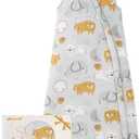 Unvnivoll Rayon Made from Bamboo Baby Sleep Sack 18-24 Months 1.0 Tog Baby Wearable Blanket Super Soft Sleeping Sack with 2-Way Zipper for Toddler Infant - XLarge Gray Elephant
