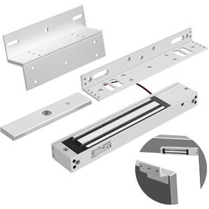 Lnrueg Electromagnetic Lock with ZL Brackets, Waterproof Electric Magnetic Door Lock with 600lbs Holding Force for Inswinging Door, 12VDC Fail Safe Gate Lock for Access Control System, (no)