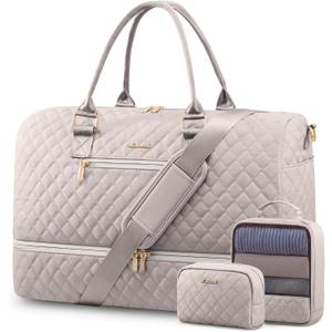 LOVEVOOK Travel Duffle Bag for Women, Weekender Overnight Bag with Shoe Compartment, Carry on Bag with Toiletry Bag, Gym Duffel Bag with Wet Pocket, Hospital Bags for Labor and Delivery 3 Pcs Set (Large, Nude) LOVEVOOK Travel Duffle Bag for Women, Weekender Overnight Bag with Shoe Compartment, Carry on Bag with Toiletry Bag, Gym Duffel Bag with Wet Pocket, Hospital Bags for Labor and Delivery 3 Pcs Set (Large, Nude)