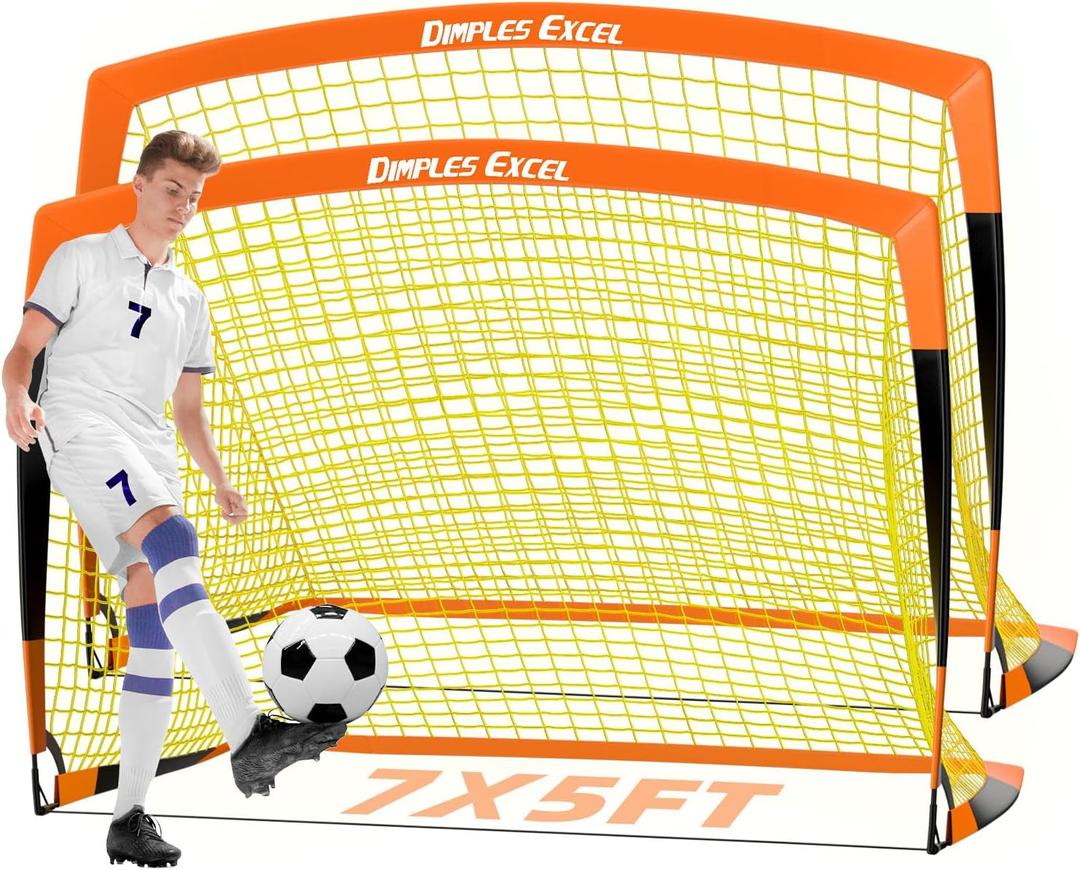 Dimples Excel Soccer Goals Kids Net for Backyard 7x5, 5x3.6, 4x3, 3x2.2 FT