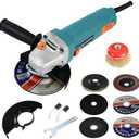 VERGING Angle Grinder, 7.5-Amp 4 1/2 Angle Grinder Tool with Grinding, Polishing and Rust Removal Capabilities, Variable Speed Angle Grinder, Metal Grinder Tool, Non-Slip and Shockproof Handle