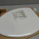 Mayfair Linden Slow Close Toilet Seat, Non Slip Heavy Duty Wood, Easy Install, Elongated, White