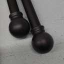 2 Pack Brown Curtain Rods for windows 32 to 48 inch, 5/8 inch Splicing Heavy Duty Metal Curtain Rod Set with Brackets