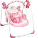 Baby Swings for Infants, Powered by Power Cord (Included) and Batteries for Indoor/Outdoor Use, Easy-Fold Infant Swing, Electric Baby Swing for 0-9 Months 6-25 lbs (D93881 PINK)
