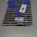 ZESICA Womens Striped Long Sleeve Tops Oversized Sweatshirt V Neck Loose Fit Tunic Tops Spring Casual Blouses (Black, S)