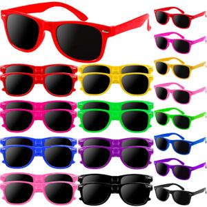 16 Pcs Kids Sunglasses Bulk, Party Favors for Boys and Girls Age 3-8, Neon Sunglasses with UV400 Protection for Summer Beach Pool Party Birthday Graduation Classroom Prize Goody Bag Stuffers