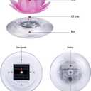 Larekook 2 Pack Solar Lotus Pond Lights, Floating Color Changing Lotus Flower Pool Lights Led Waterproof Outdoor Swimming Pool Pond Submersible Lights, 2 PK