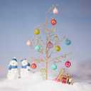 WDS WONDROUS Glass Christmas Ball Ornaments Set of 24, Pink & Blue & Green & Brown Christmas Ornaments, Small Hanging Ball Ornament Set for Holiday Decor, Fall & Winter Decor Xmas Decorations Party (Colorful2)