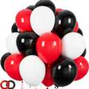Red and Black Balloons 100Pack 12 inch Matte Black Red and White Latex Balloon Bulk for Birthday Party Graduation Racing Car Poker Card Decorations Supplies