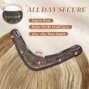 Clip in V-Shape Hair Extensions for Women 18 Inch One Piece Synthetic Straight Hair Extension Full Head Hairpiece with 5 Clips Sunny Blonde