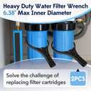 2 Pack Heavy Duty Water Filter Wrench (6.38" Max Inner Diameter), Durable Water Filter Wrench for Big Blue Style Filter Housings, Big Blue Filter Wrench Compatible with 4.5"x10" or 4.5"x20" Cartridges