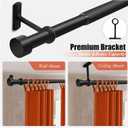 1 Inch Curtain Rods for Windows, Extra Long 32 to 240 Inch Long Black Rustic Curtain Rod Set, Modern Design Drapery Tubes with Brackets Room Divider, For Indoor and Outdoor