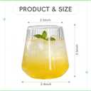 N9R 24 Count Plastic Wine Glasses Disposable 14oz - Elegant Origami Ripple Design, Shatterproof & Disposable for Whiskey, Cocktail, Champagne, Parties, Weddings, Events