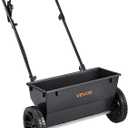 VEVOR Broadcast Spreader, 50LBS Capacity, Drop Spreader with Hopper Grate, 18 in Spreading Width & 30 Settings, 10 in All Terrain Tires, Garden & Lawn Spreaders for Seed, Fertilizer (Black)