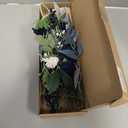 Ling's moment Artificial Greenery Stems Box Set, 59pcs with 8 Kinds of Faux Greenery Picks for DIY Bridal Bouquets Wedding Floral Arrangement Table Centerpieces, Dark Green & Navy