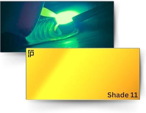 The King | Shade 11 Gold Welding Lens 2x4 1/4 | Aqua Colored Glass Welding Lens | Shade 11 Welding Lens 2x4 1/4, Perfect Size For a Sugar Scoop Welding Hood, or Pancake Welding Hood | Ridge Products