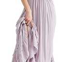 R.Vivimos Womens Summer Boho Sexy Backless Long Dresses (Small, Lavender)