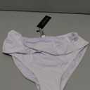 Tempt Me Women Twist Bikini Bottom Moderate High Cut Bathing Suit Bottoms Ruched Swimsuit Bottom (Small, White)