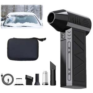 Compressed Air Duster, Snow Removal for Cars,130,000 RPM Adjustable Handheld Mini Snow Blower for Car Snow Master Pro Led Turbo Blower Portable Snow Whiz Turbo Blower for Vehicle Snow Removal