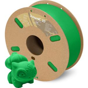 DURAMIC 3D PLA Filament 1.75mm Green 1kg Spool, Jam-Free High Stifness 3D Printing Filament with Cardboard Spool, No-Tangling No-Clogging Dimensional Accuracy 99% +/- 0.03 mm