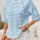 Dokotoo Womens Summer Tops Oversized Tshirts for Women Striped Color Block Short Sleeve T Shirts Crewneck Casual Tee Blouses (XXL)