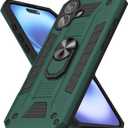 oakxco for Motorola Moto G Play 2024/ Moto G 5G 2024 Case with Magnetic Ring Stand Holder, Rugged Military-Grade Camera Protection Phone Case with Kickstand, Heavy Duty Hard Shell Cover, Dark Green