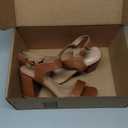 DREAM PAIRS Women's High Chunky Heels Square Toe Block Ankle Strap 3 inch Comfortable Heeled Sandals For Formal Wedding Party Dress (8, Brown)