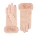 isotoner Women's Water Repellent Touchscreen Stretch Mya Faux Fur Cuff Gloves, Size S/M