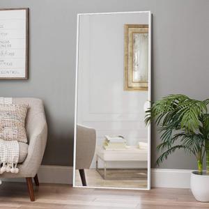 Elevens Full Length Floor Mirror 65"x22" Large Rectangle Wall Mirror Standing Hanging or Leaning Against Wall for Bedroom, Dressing and Wall-Mounted Thin Frame Mirror - White