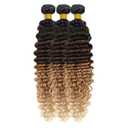 T1B427 Human Hair Bundles Ombre Blonde Deep Wave Bundles Niegmeag Virgin Remy Hair 3 Bundles 22 24 26 Inch Double Weft 3 Tone Brown and Honey Blonde Bundle