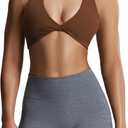 Aoxjox Women's Workout Sports Bras Fitness Metamorph Sienna Twist Bra Yoga Crop Tank (Dark Brown, XS)