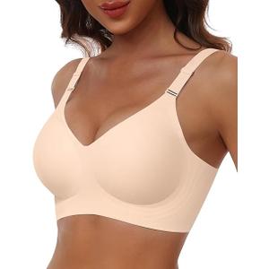 HORISUN Comfortable Seamless Full Coverage Bra for Women Wireless Bras with Soft Support Regular XXL