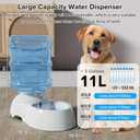 Kenond Water Dispenser Station for Large Dogs,3 Gallon/11L Gravity Automatic Feeder, Dog Water Bowl Dispenser,Large Size Dog Drinking Fountain