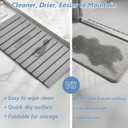 AWW Foldable Stone Bath Mat, Quick Dry Diatomaceous Earth Bath Mat with Non-Slip Mat, Super Absorbent, Easy to Clean, Compact for Small Bathrooms, 31.5 x 15.7, Grey