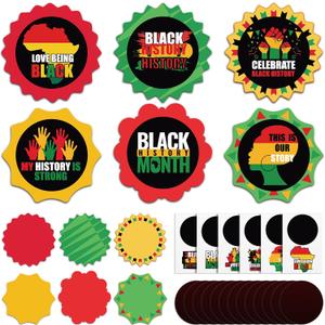 Motipuns 30 Sets Black History Month Craft Black History Month Decorations Make Your Own Magnet Kit DIY for Arts and Craft Activities Party Favor Holiday February Decor Game Supplies
