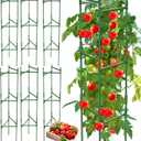 6 Pack Tomato Cage,Tomato Cage for Raised Garden Bed, 48'' Tall Tomato TrellisTriangle or Square Cages for Garden,Pots, Plant Cages & SupportsGreen, Extra Bold