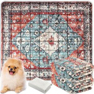 Washable Thickened Pee Pads for Dogs, 2 Pack (36"x42") Upgrade Reusable Puppy Pads with Non-Slip Rug, Super Absorbent Leakproof Puppy Training & Whelping Pads for Dogs, Doggie (36" x 42" (2 Pack, Thickened), Red-2)