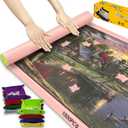 Napzy Puzzle Matt Rollup Puzzles Organizer 1500 1000 500PCS Puzzled Mat Pink Has Gift Box Non-Slip Felt Jigsaw Matt Roll Up Puzzling Board for Jigsawn Keeper Saver with 8 Jigsaws Tray (500-1500PCS)