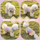 WOYYHO Small Dog Sweater Colorful Knitted Dog Sweater with Leash Hole Turtleneck Puppy Sweaters Warm Dogs Winter Clothes for Chihuahua Yorkies Havanese (Small, Rainbow Colors) (Small (6-10lbs))