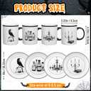 8 Pcs Halloween Dinnerware Set 8'' Vintage Halloween Plates and 11 oz Mugs Ceramics Vintage Dessert Plates and Coffee Mug Gothic Dinnerware for Indoor Outdoor Use Dinner Gift