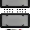 License Plate Frames, 2 Pack License Plate Protector, ABS Car Front/Rear License Plate Frame