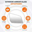 Youxmoto Passenger Right Side Mirror Glass Replacement 2007-2016 Fit For GMC Acadia/For Chevy Traverse/For Saturn Outlook, w/Backing Plate Heated Glass,fit 15951928, 25990004