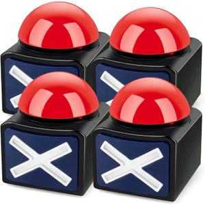 4 PCS Game Buzzers for Trivia Games with Lights and Sound, Answer Buzzers Party Button for Game Quiz Family Classroom
