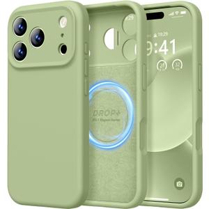 LOVE 3000 Designed for iPhone 17 Pro Case, Premium Silicone [Compatible with Magsafe][Soft Anti-Scratch Microfiber Lining] Shockproof Protective Phone Case for Men Women 6.3", Matcha