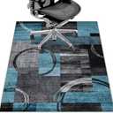 Office Chair Mat for Hardwood Floor&Tile Floor,36"X 48" Heavy Duty Desk Chair Mat for Hard Floors,Under Desk Rug for Rolling Computer Chair,Anti Slip,Low Pile Carpet Floor-Geo Blue Gray