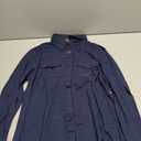 DJT Womens Soft Stretchy Knit Plaid Shirts Roll Up Long Sleeve Collared Button Down Blouses Tops (X-Large, Navy)